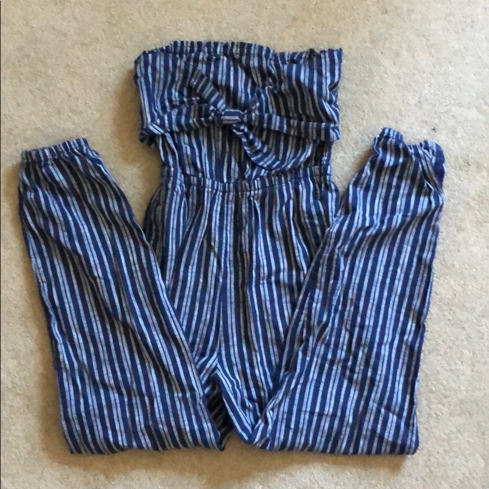 Navy Striped Jumpsuit size S